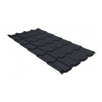 Металлочерепица камея GL 0,5 GreenCoat Pural matt RR 23 темно-серый (RAL 7024 мокрый асфальт)