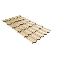 Металлочерепица квинта плюс c 3D резом 0,45 PE RAL 1014 слоновая кость