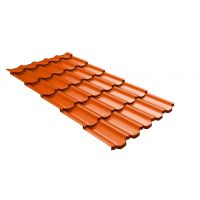 Металлочерепица квинта плюс c 3D резом 0,45 PE RAL 2004 оранжевый
