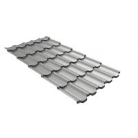 Металлочерепица квинта плюс c 3D резом 0,45 PE RAL 9006 бело-алюминиевый