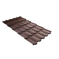 Металлочерепица квинта плюс c 3D резом 0,45 Safari Twincolor Brown