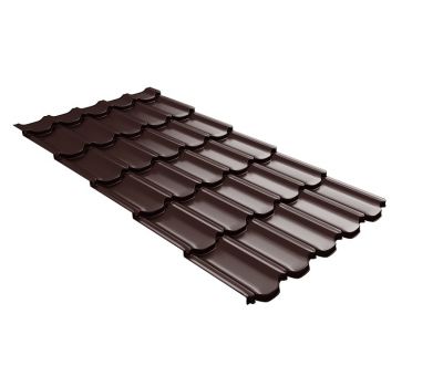 Металлочерепица квинта плюс c 3D резом 0,5 GreenСoat Pural Matt RR 887 шоколадно-коричневый (RAL 8017 шоколад) от производителя  Grand Line по цене 1 189 р