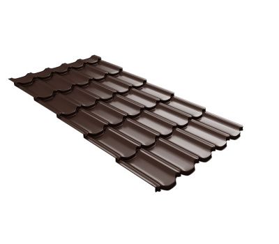 Металлочерепица квинта плюс c 3D резом 0,5 Quarzit RAL 8017 шоколад от производителя  Grand Line по цене 1 155 р