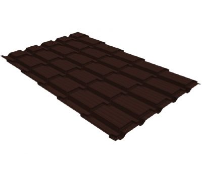 Металлочерепица квадро профи 0,5 Quarzit RAL 8017 шоколад от производителя  Grand Line по цене 1 124 р