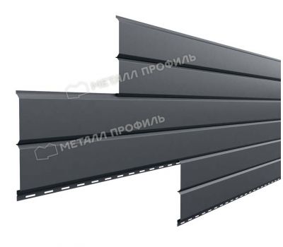 Металлический сайдинг Lбрус-15х240 (PURMAN-20-7024-0.5) Серый графит от производителя  Металл Профиль по цене 1 300 р